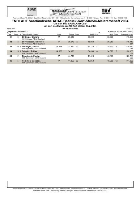 ENDLAUF Saarländische ADAC Bastuck-Kart ... - MC Mittelsaar