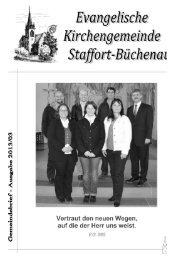 Gemeindebrief 2013/03 - evangelische Kirchengemeinde Staffort ...