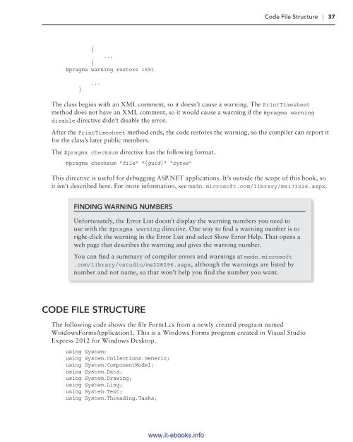 C# 5.0 Programmer's Reference