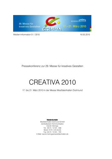 Pressemappe CREATIVA 2010, PDF ( 140.77KB ) - Westfalenhallen