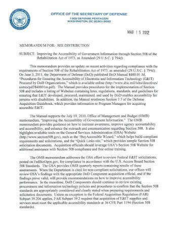 USD (AT&L) and DoD CIO Joint Memorandum - Chief Information ...
