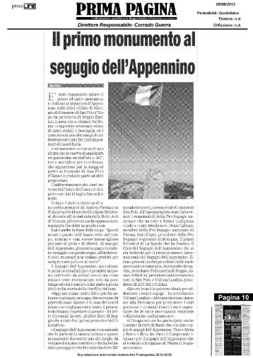 Il primo monumento al segugio dell'Appennino