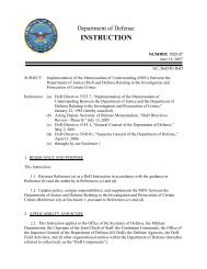 DoD Directive 5525.07 - James Madison Project