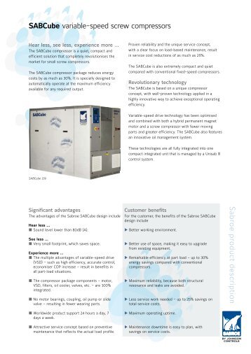 Sabroe SABCube.pdf - Reftech Refrigeration