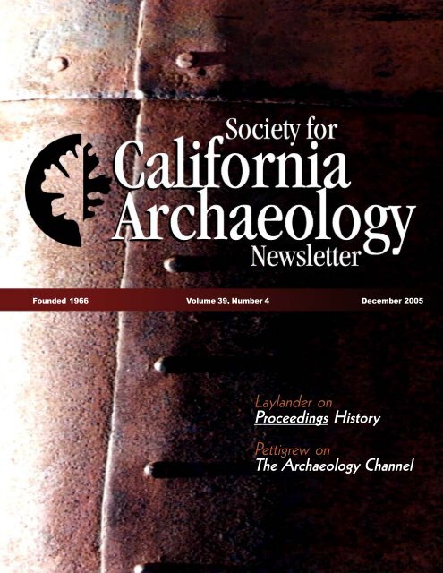 Proceedings History - Society for California Archaeology