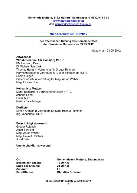 Protokoll vom 3. Mai 2012 (558 KB) - .PDF - Mutters