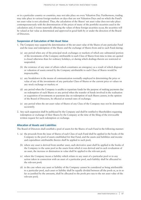 FRANkLiN TEMPLETON INVESTMENT FUNDS - Citibank