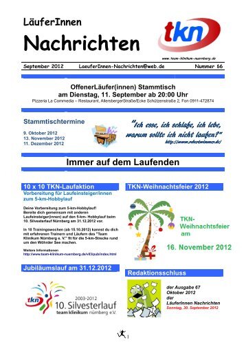 LÃ¤uferInnen Nachrichten SEPTEMBER 2012 Ausgabe 66