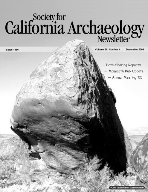 Mammoth Rub Update - Society for California Archaeology