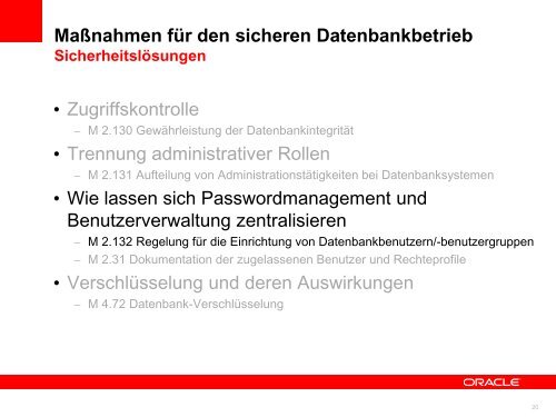 Maßnahmen für den sicheren Datenbankbetrieb Sicherheitslösungen