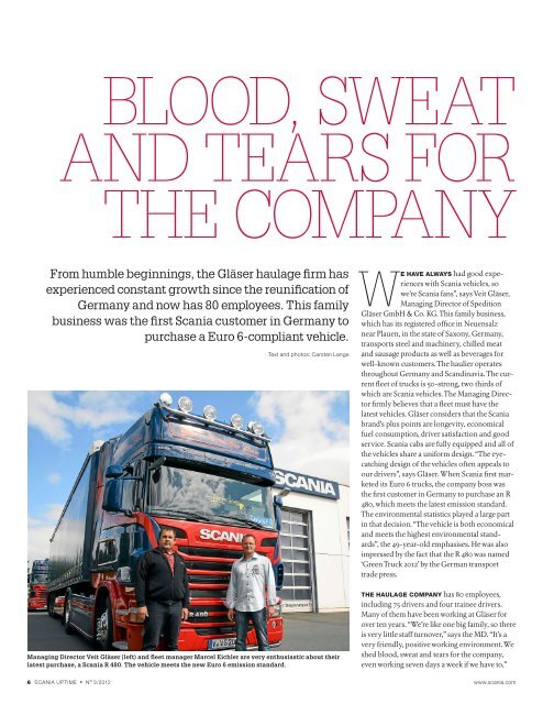 Blood, sweat and tears for the company - Scania