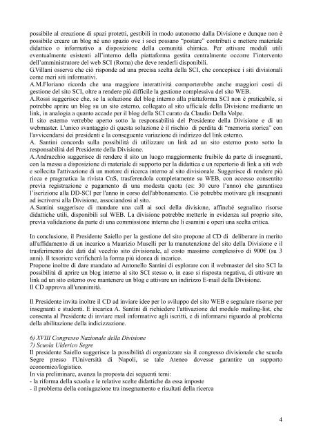 1 Verbale della riunione del Consiglio Direttivo (CD) della Divisione ...