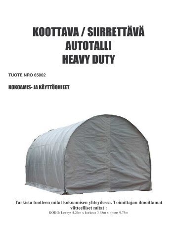 65002 Autotalli heavy duty FIN manu - Savenmaa