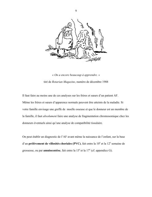 ANEMIE DE FANCONI Manuel pour les familles et leur mÃ©decin