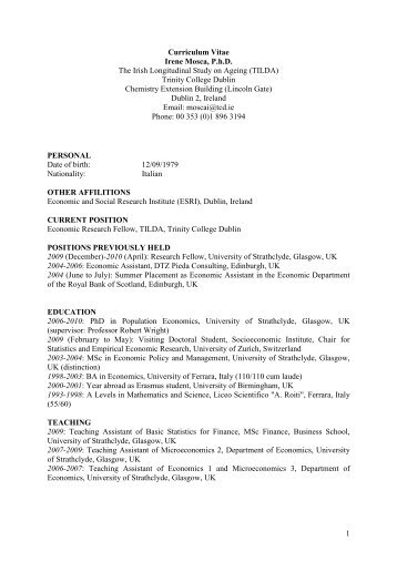 Irene Mosca's CV - ESRI