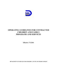 DSCYF Operating Guidelines for Contracted Client Programs/Services