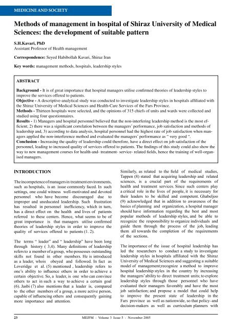 Contents - Middle East Journal of Family Medicine