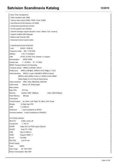 Satvision Scandinavia Katalog