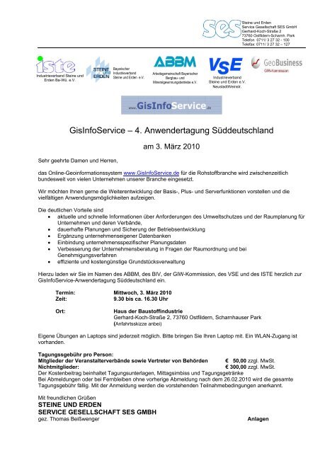 GisInfoService â 4. Anwendertagung SÃ¼ddeutschland - Bindereport