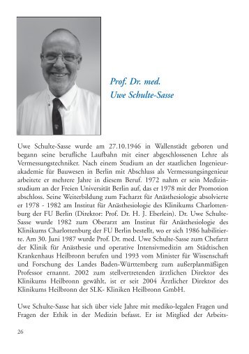 DGAI-Ehrennadel in Gold 2009: Prof. Dr. med. Uwe Schulte-Sasse