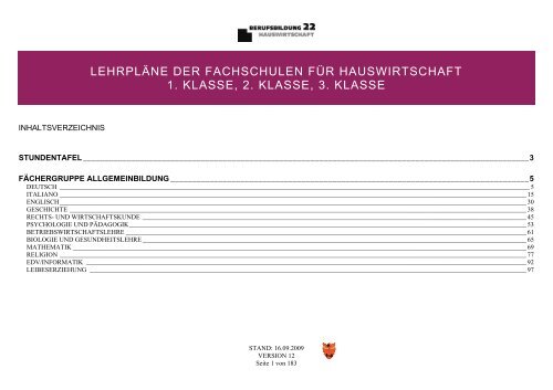 LehrplÃ¤ne - Fachschulen fÃ¼r Land- und Hauswirtschaft Dietenheim