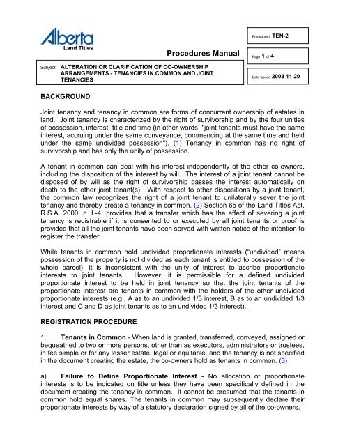 Procedures Manual - Service Alberta