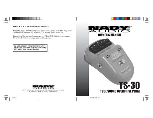 Owners Manual TS-30 (PDF) - Bill Lewington Ltd.
