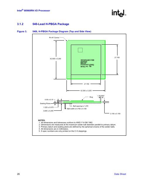 IntelR 80960 RN I/O Processor Datasheet