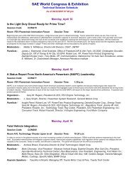 SAE 2012 World Congress & Exhibition