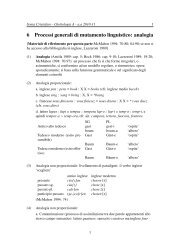 6 Processi generali di mutamento linguistico: analogia