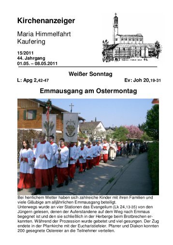 Kirchenanzeiger - Pfarrei MARIA HIMMELFAHRT Kaufering