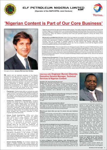 Nigerian Content is Part of Our Core Business - TOTAL Nigeria