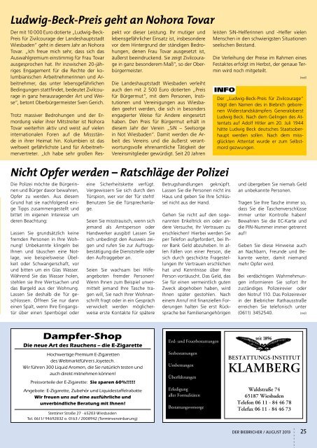 DER BIEBRICHER, Ausgabe 261, August 2013