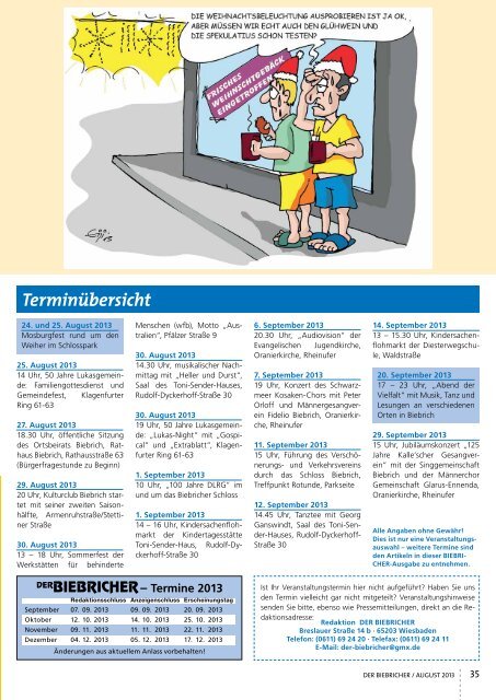 DER BIEBRICHER, Ausgabe 261, August 2013