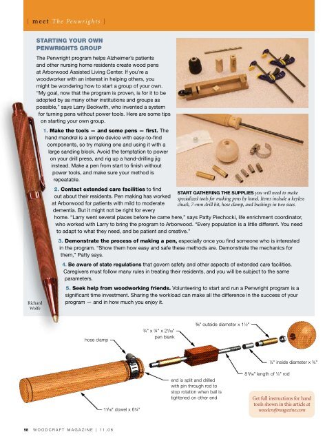 Pen turning with a mission - Woodcraft Magazine