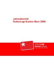 Jahresbericht KulturLegi Kanton Bern 2009