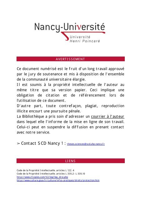Scd Uhp Nancy Universite Henri Poincare Nancy 1
