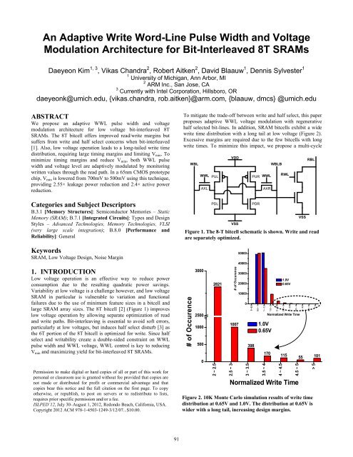 An adaptive write word-line pulse width and voltage modulation ...