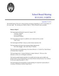 September 19 2012 School Board Meeting Highlights