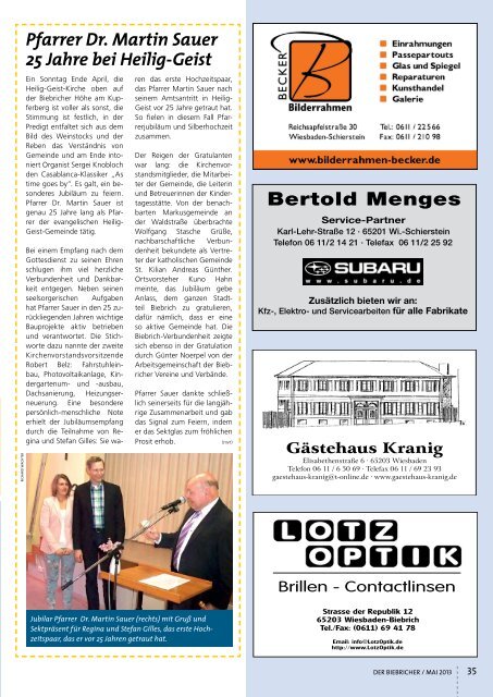 DER BIEBRICHER, Ausgabe 258, Mai 2013