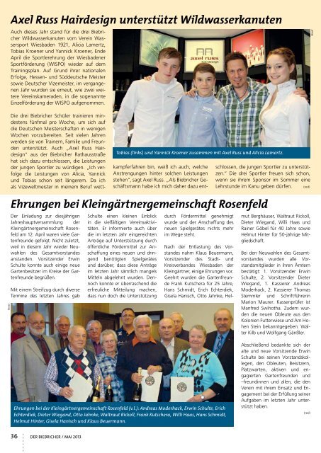 DER BIEBRICHER, Ausgabe 258, Mai 2013