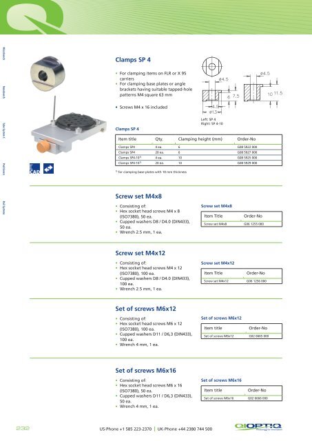 The LINOS Mounts, Posts and Holders - Qioptiq Q-Shop