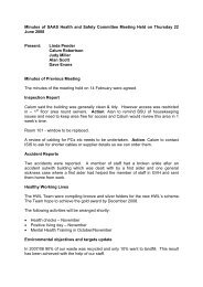 Minutes of SAAS Health and Safety Committee Meeting Held on ...