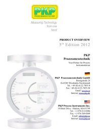 Product Overview - PKP Prozessmesstechnik GmbH