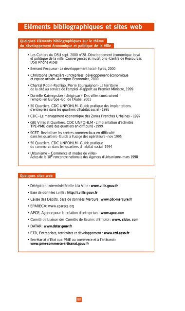 DÃ©veloppement Ã©conomique local et politique de la ville