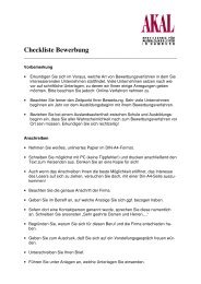 Checkliste Bewerbung - Bildungswerk der Wirtschaft Hamburg