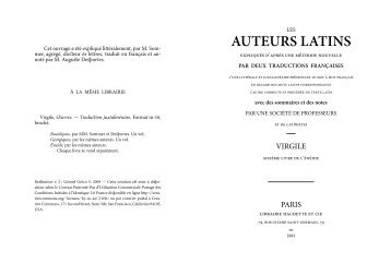 AUTEURS LATINS - latin, grec, juxta