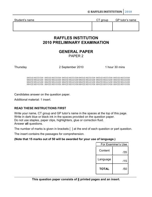 © RAFFLES INSTITUTION - ASKnLearn