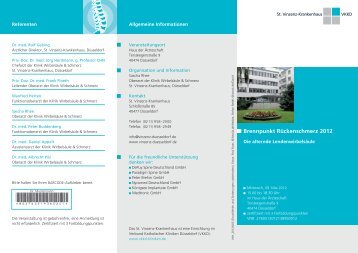Programm und Einladung - Verbund Katholischer Kliniken DÃ¼sseldorf