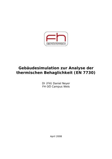 GebÃ¤udesimulation zur Analyse der thermischen Behaglichkeit - TIM